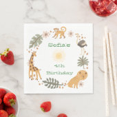 ソフィアのジャングル動物パーティー スタンダードランチョンナプキン (インサイチュ)