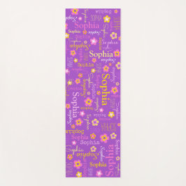 ソフィアの花の名前タイポグラフィ紫 ヨガマット