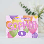 ソフィアの誕生日にお菓子のアルファベット飾り カード (スタンド正面)