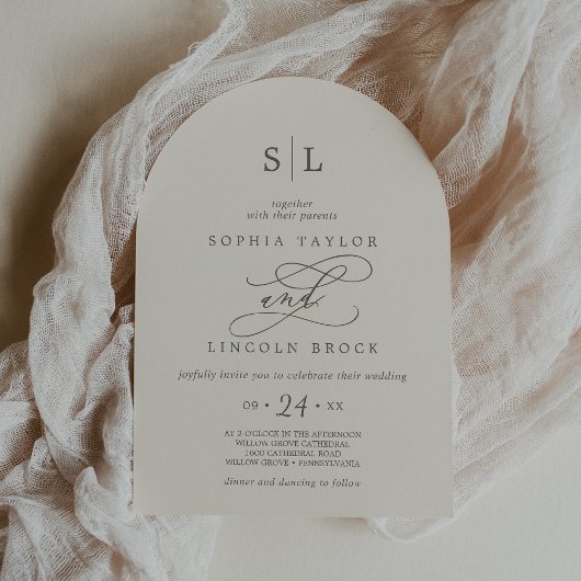 ソフィアアーチベージュシミニマルックフォーマルス 招待状