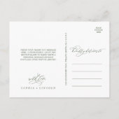 ソフィアウッドランドオリーブグリーン結婚ズありがとうございました ポストカード (裏面)