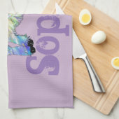 ソフィアカカラフルワイトベビーヤギジャンプアニマルアート キッチンタオル (四つ折り)