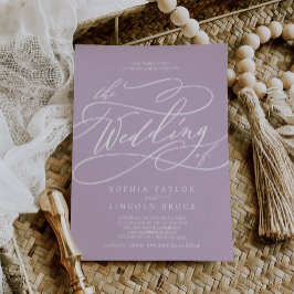 ソフィアシンプルモダン薄紫パープル春の結婚式 招待状