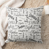 ソフィアタイポグラフィ白黒 クッション (ブランケット)