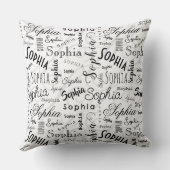 ソフィアタイポグラフィ白黒 クッション (裏面)