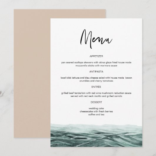 ソフィアトロピカルビーチパーム結婚ツリーズディナーメンズ メニュー (正面/裏面)