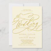 ソフィアバターイエローブライトエレガントサマー結婚ズ 招待状 (正面)