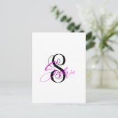 ソフィアパーソナライズされたがブラックピンクの贈り物を命名 ポストカード (スタンド正面)