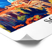 ソフィアブルガリアアートヴィンテージトラベルイラストレーション ポスター (角)