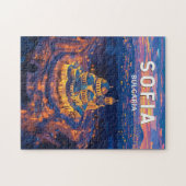 ソフィアブルガリアイラストレーショントラベルアートヴィンテージ ジグソーパズル (横)