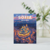 ソフィアブルガリアイラストレーショントラベルアートヴィンテージ ポストカード (スタンド正面)