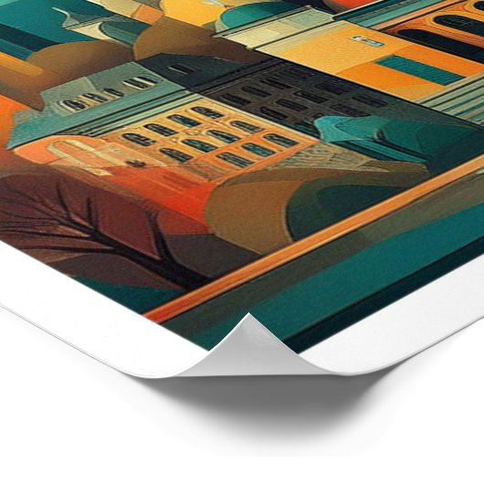 ソフィアブルガリアトラベル芸術的カラフル ポスター (角)