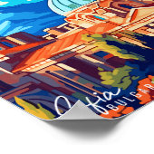 ソフィアブルガリアヴィンテージ旅行イラストレーション ポスター (角)