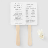 ソフィアホワイトモダン結婚式 プログラム ハンドファン (正面&裏面)