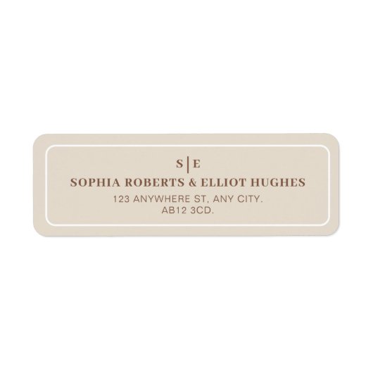 ソフィアモダンデザッ結婚ト差出人住所ラベル ラベル (正面)