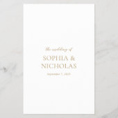 ソフィアモダン金ゴールド結婚のメニュー チラシ (裏面)