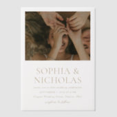 ソフィアモダン金ゴールド結婚ズ ベラム紙招待状 (正面)