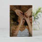 ソフィア写モダン真結婚の 箔招待状 (立ち正面)