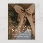 ソフィア写真モダン結婚式の日付の保存 案内ポストカード (正面)