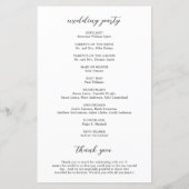 ソフィア写真モダン結婚式 プログラム (裏面)