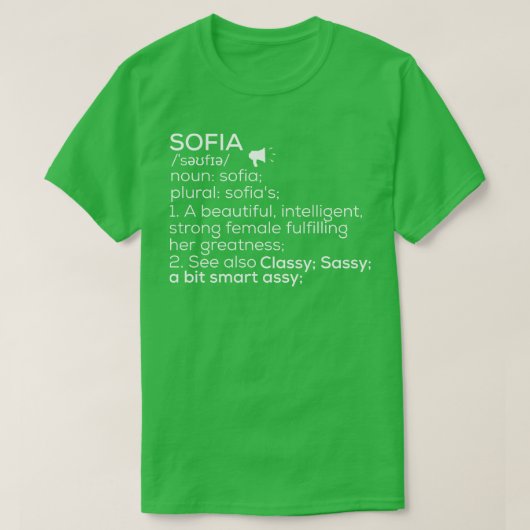 ソフィア名ソフィア定義ソフィア女性名ソフィ Tシャツ (デザイン正面)