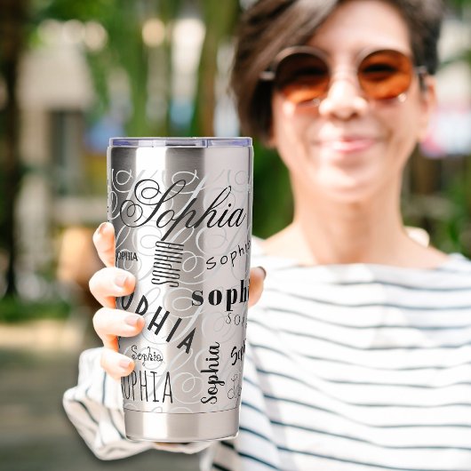 ソフィア名前をカスタムするブルーブラック 保温保冷タンブラー
