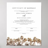 ソフィア熱帯ビーチパーム婚姻証明書ポー ポスター (正面)