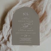 ソフィア素朴アエレガントク・モノグラム結婚ズ 招待状