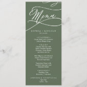 ソフィア素朴ウッドランドオリーブグリーン結婚ズ メニュー (正面)