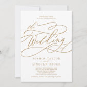 ソフィア金ゴールドホワイトモダンクラシックエレガントな結婚式 招待状 (正面)