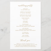 ソフィア金ゴールドモダン結婚式 プログラム (裏面)