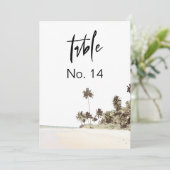 ソフィア |アイランドビーチ熱帯性パームテーブル番号 招待状 (スタンド正面)