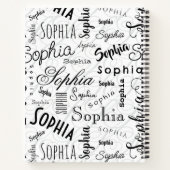 ソフィア タイポグラフィ ブラック ホワイト ノートブック (裏面)