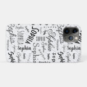ソフィア タイポグラフィ ブラック ホワイト Case-Mate iPhoneケース (裏面(横))