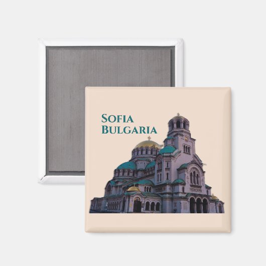 ソフィア・ブルガリア:アレクサンダー・ネフスキー大聖堂 マグネット (正面/裏面)
