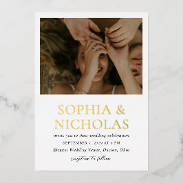 ソフィア・ホワモダンイ結婚ト 箔招待状