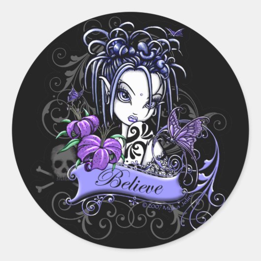 「ソフィア・リリー」フェアリー信じ・アートステッカー ラウンドシール (正面)
