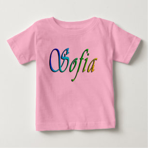 ソフィア、名前、ロゴ、ベビーガールズピンクTシャツ ベビーTシャツ