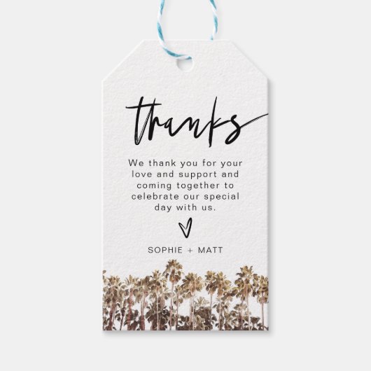 ソフィア |水彩パームツリービーチトロピカル ギフトタグ (正面)