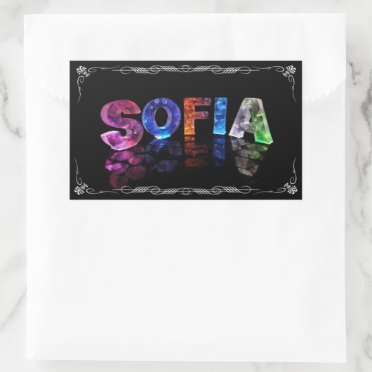 ソフィア- 3Dの一流のソフィアはつきます(写真) 長方形シール (バッグ)