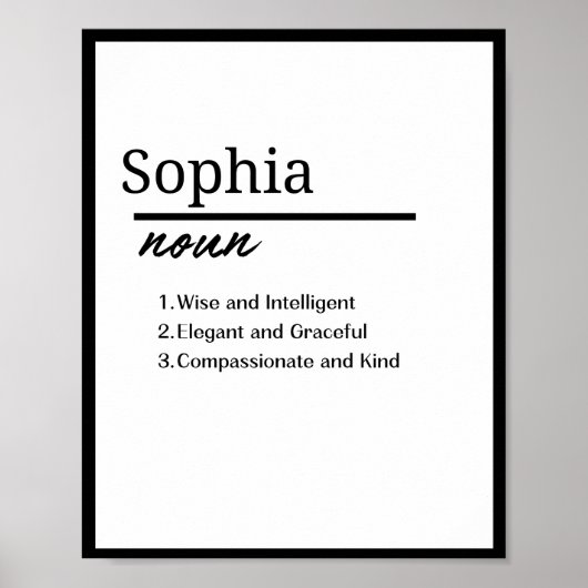 ソフィア(Sophia)- 「知恵」を意味するギリシャ語の名前で、聡明で賢いイメージがあります。 ポスター (正面)
