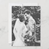 ソフィエレガントアシンプル白黒写真結婚の サンキューカード (裏面)