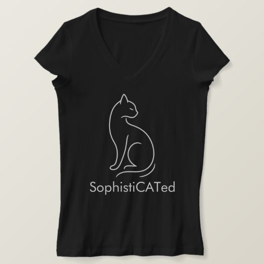 ソフィスタイリッシュスティCATドミニマルキャットデザイン Tシャツ (デザイン正面)