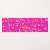 ソフィーの花はヨガマットのタイポグラフィのピンク ヨガマット (裏面(横))