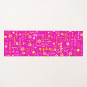 ソフィーの花はヨガマットのタイポグラフィのピンク ヨガマット (正面(横))