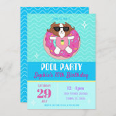 ソフィードッグプールパーティの招待状 招待状 (正面/裏面)