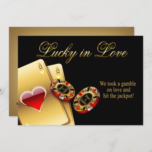 ソフィー結婚カジノ頼スタイルのチップ内の名前 招待状 (正面/裏面)