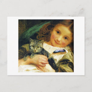 ソフィー・アンダーソンの『子猫の少女』 ポストカード