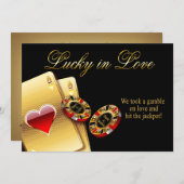 ソフィー カジノスタイルのウェディング ネームチップに名前を入れて 招待状 (正面/裏面)