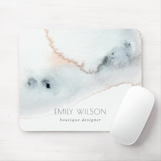 ソフエレガントトアクアブルー金ゴールド水彩ビーチ マウスパッド (マウス)